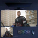 Captain America Urban Hero Desk Mat featuring a city rescue look for Marvel fans, collectors, and superhero desk setup buyers