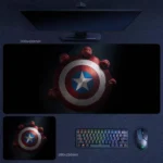 Captain America Shield Emblem Desk Mat with iconic shield artwork for Marvel collectors, gamers, and superhero-themed desk spaces