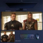 Captain America Avengers Team Desk Mat featuring Captain America and Thor for Marvel fans, collectors, and superhero desk setup buyers