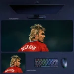 David Beckham football desk mat featuring a back-view portrait with his name on the jersey