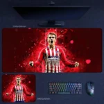 Antoine Griezmann Atletico Madrid Mouse Pad with fierce red match energy in desk mat and small mouse pad sizes