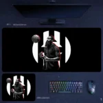 James Harden signature desk mat with bold icon backdrop and strong basketball statement design