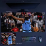 James Harden playmaker desk mat showing Clippers ball control, court direction, and live game leadership