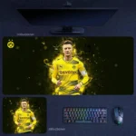 Marco Reus Dortmund Captain Desk Mat with yellow-black lightning style and leader energy
