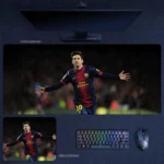 Messi Barcelona Tribute Mouse Pad featuring Messi in Barça colors