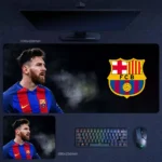 Messi Barcelona Tribute Mouse Pad with Messi portrait and FCB crest