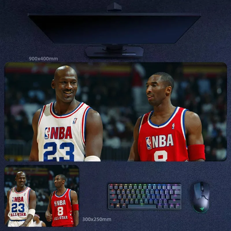 Michael Jordan NBA All-Star Desk Mat showing Jordan in an NBA All-Star jersey during a relaxed on-court moment
