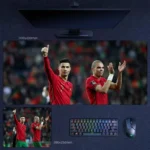 Cristiano Ronaldo Mouse Pad showing Ronaldo and Pepe in Portugal kits, thumbs-up and applause scene from EURO 2012