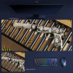 CS2 Signature Weapons Desk Mat with sticker pistol artwork for players who like esports sticker style, clean weapon visuals, and collector desk setups