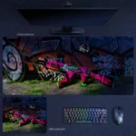 CS2 Signature Weapons Desk Mat with graffiti AK artwork for CS2 players who want street-style weapon visuals and bold setup personality