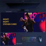 Stephen Curry Night Night desk mat featuring his iconic celebration and high-voltage scoring energy