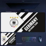 Germany national team desk mat with black and white graphic layout and bold typography for collector-style football setups