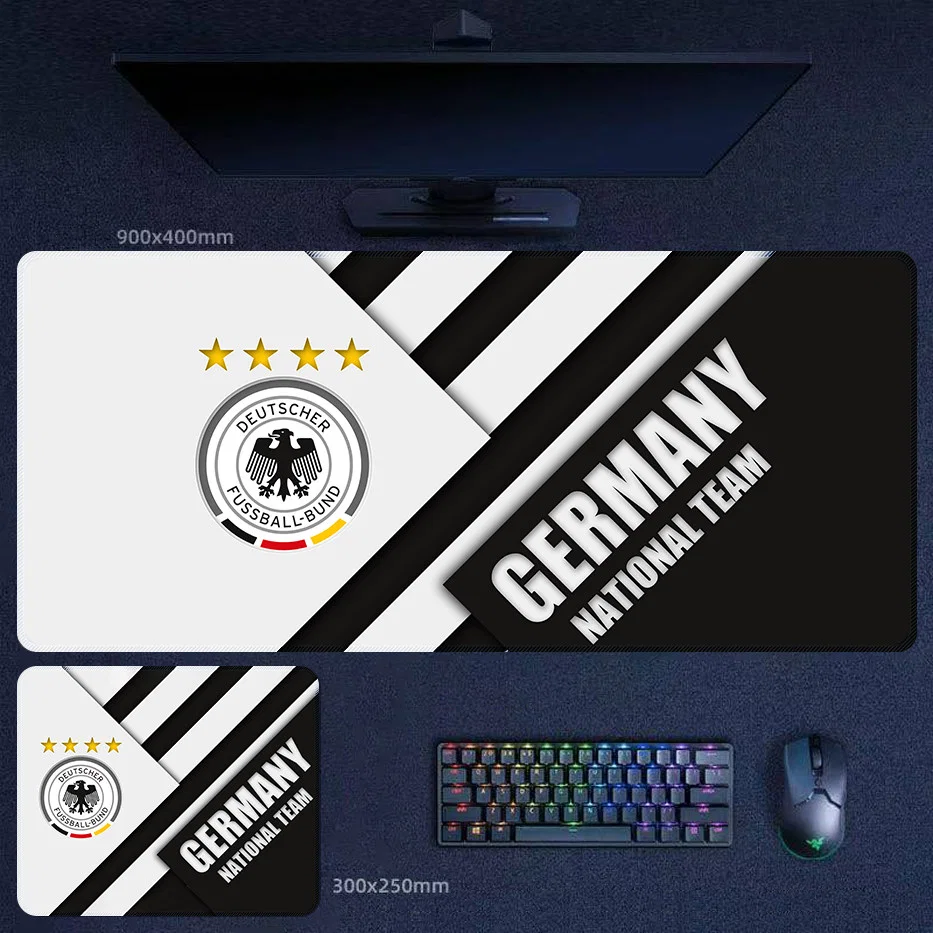 Germany National Team Desk Mat Graphic Layout Germany national team desk mat with black and white graphic layout and bold typography for collector-style football setups