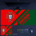 Portugal national team desk mat with angled red and green graphic layout for bold and modern football fan desks