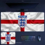 England national team desk mat with St George flag style and central crest for traditional football fan setups