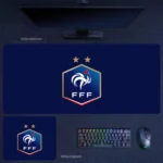 France national team football desk mat with blue minimalist crest design for clean and versatile fan setups