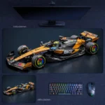 Lando Norris 2025 race machine desk mat with detailed McLaren F1 car artwork, papaya black bodywork, and cockpit-focused racing design