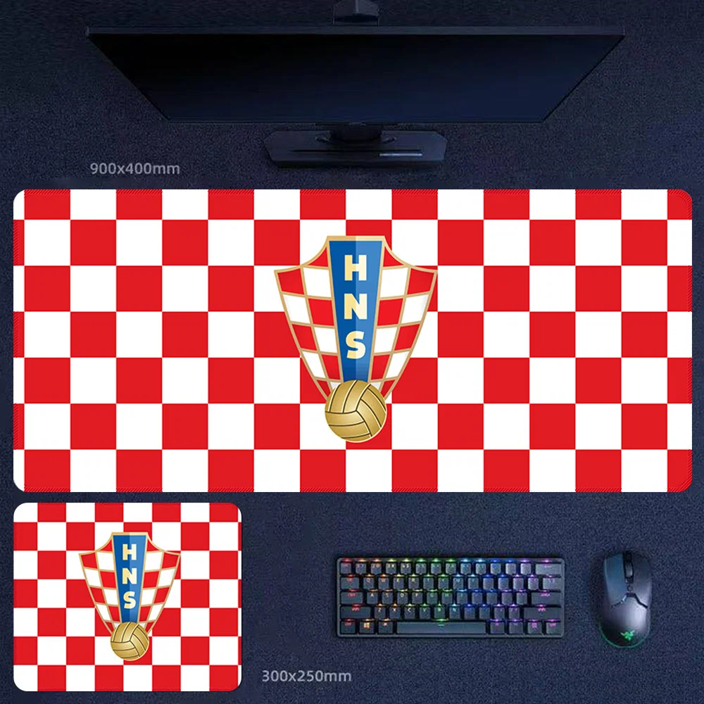 Croatia Desk Mat for Standout Football Rooms Croatia national team desk mat with bold red and white checkerboard pattern and central crest for standout football desks