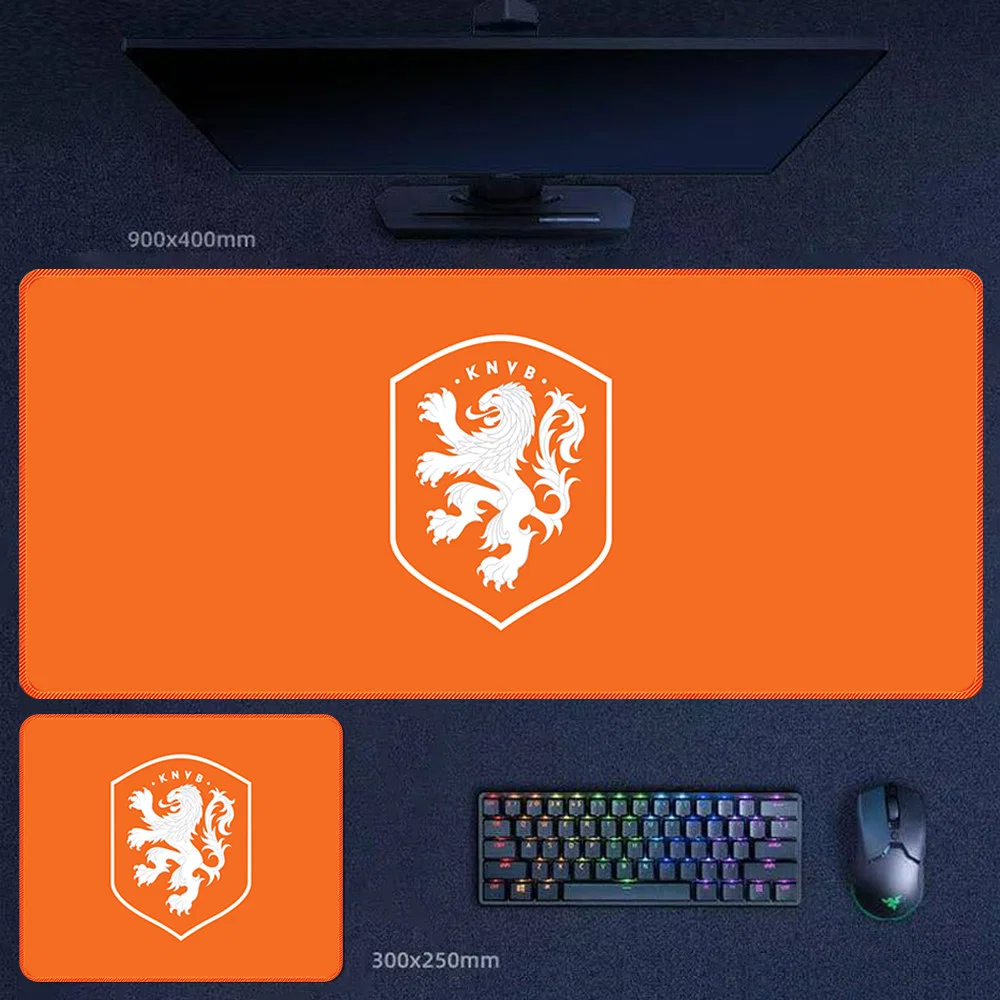 Netherlands Desk Mat for Bright Football Energy Netherlands national team desk mat with bright orange shield and lion crest design for energetic football fan desks