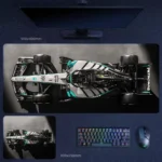 Mercedes No. 63 technical artwork desk mat for engineering-minded Formula 1 fans who appreciate machine detail and collector presentation