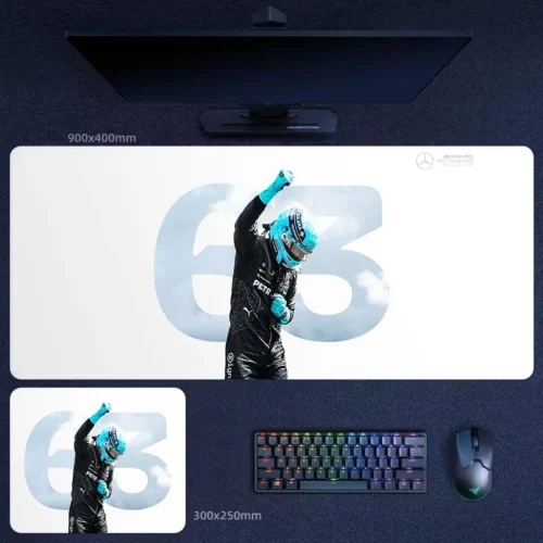 George Russell No. 63 Tribute Artwork Desk Mat George Russell No. 63 tribute artwork desk mat for fans who want stronger driver identity and a more personal Formula 1 setup