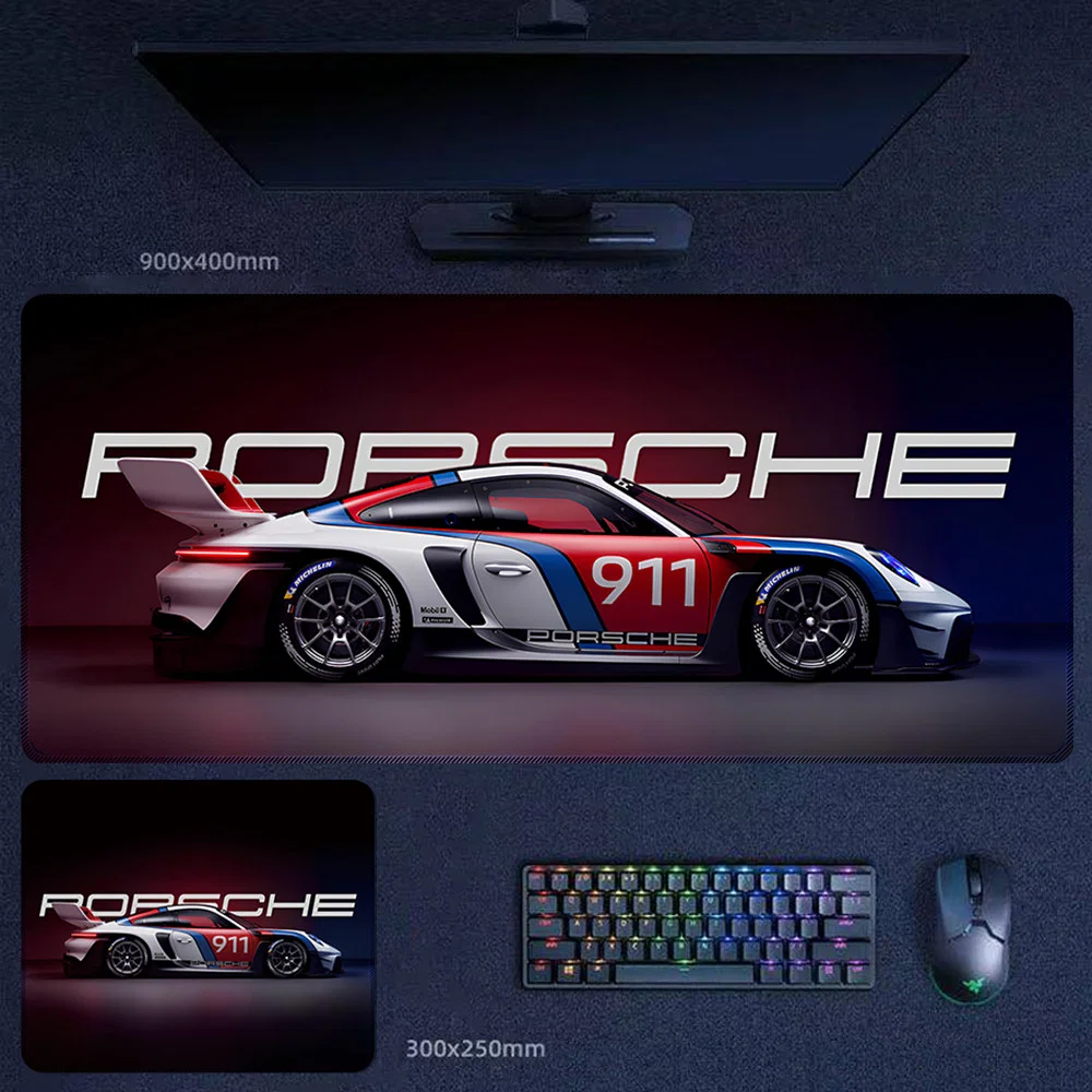 Porsche 911 GT3 Desk Mat with Heritage Racing Style Porsche 911 GT3 desk mat with heritage racing colors and Porsche backdrop