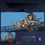2XKO Yasuo desk mat with comic-style action art and bold crossover fighting game energy