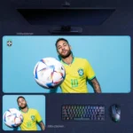 Neymar Brazil desk mat featuring a football-forward composition that adds stronger motion, match-day energy, and action-driven visual impact