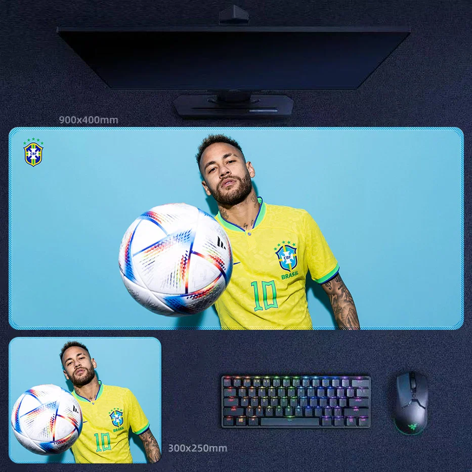 Neymar Brazil desk mat featuring a football-forward composition that adds stronger motion, match-day energy, and action-driven visual impact