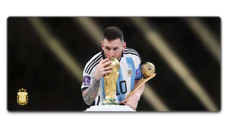 Messi World Cup Desk Mat 900×400 for TKL Keyboards Messi Argentina 2022 World Cup Mouse Pad