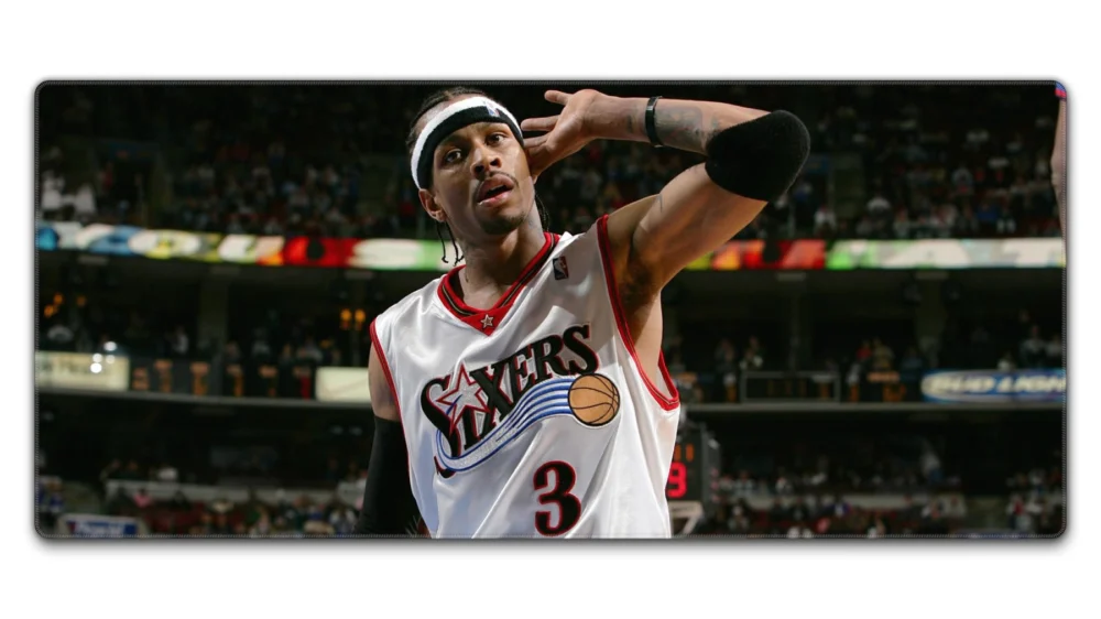Allen Iverson Basketball Gaming Mouse Mat in 900 × 400 mm size for TKL keyboards, smooth mouse control, and gaming desks