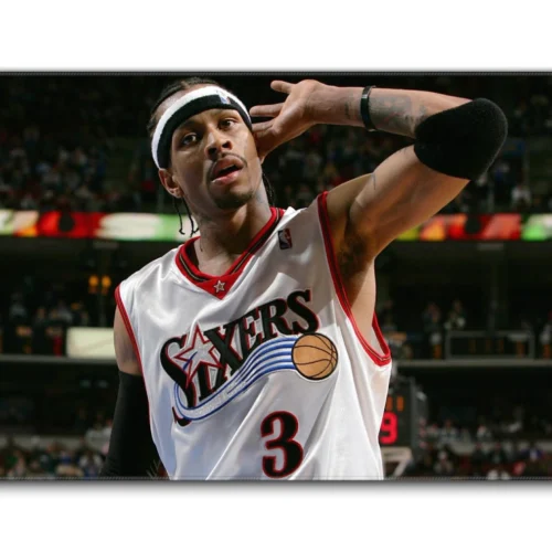 Allen Iverson Basketball Gaming Mouse Mat in 900 × 400 mm size for TKL keyboards, smooth mouse control, and gaming desks