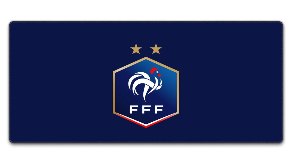 France Football Team Desk Mat 900x400mm France Football Team Desk Mat in 900 x 400 mm size with vivid FFF rooster crest artwork, stitched edges, and deep navy design