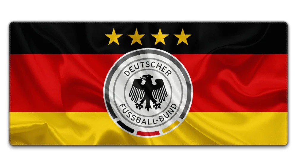 Germany Football Team Desk Mat in 900 × 400 mm size for TKL keyboards and smooth mouse control