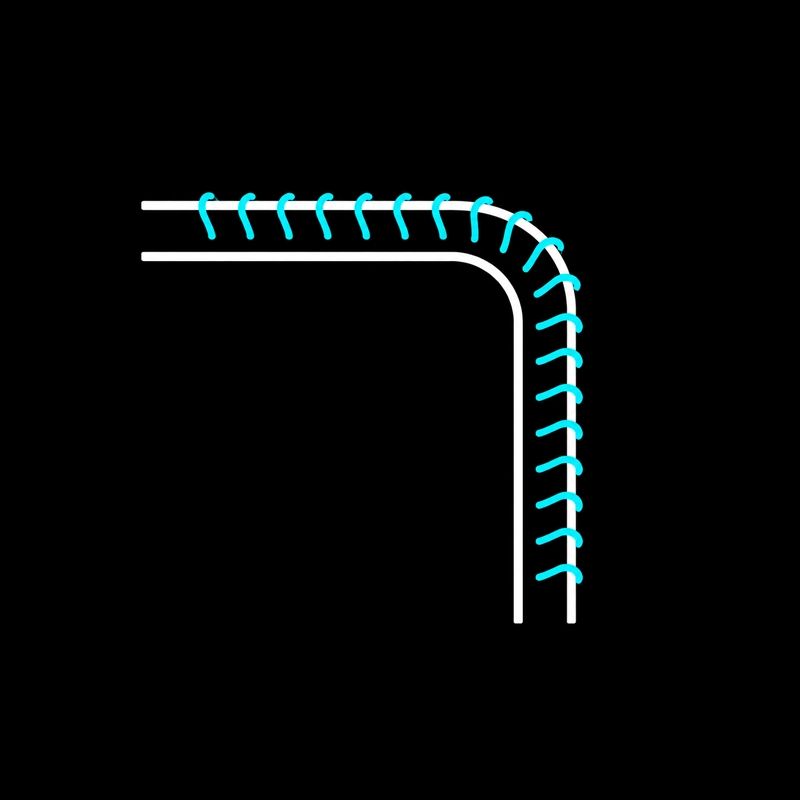 AiryPad icon showing stitched mouse pad edges to represent reinforced borders and reduced edge wear.