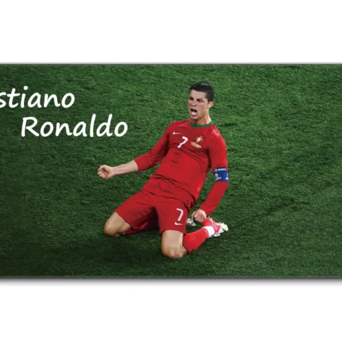 Cristiano Ronaldo mouse pad in 35.4 × 15.7 in (90 × 40 cm) desk mat size with Portugal EURO 2012 knee-slide artwork
