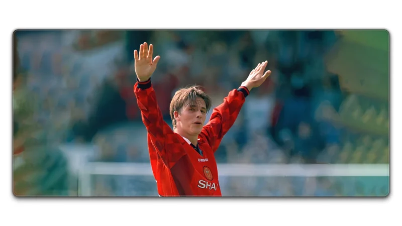 David Beckham football desk mat in 35.4 x 15.7 in / 90 x 40 cm size