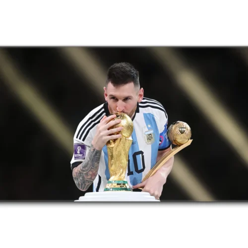Lionel Messi Argentina 2022 World Cup desk mat in 90 × 40 cm for TKL and full-size setups